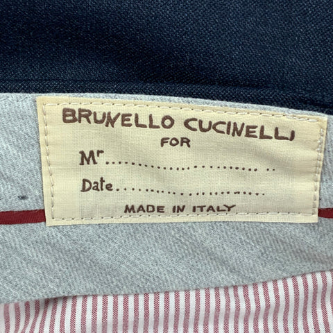 BRUNELLO CUCINELLI Size 34 Navy Lana Wool Flat Front Dress Pants