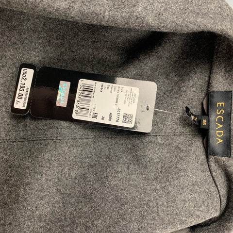 ESCADA Taille 6 Veste en laine vierge grise et argentée avec éclaboussures de peinture