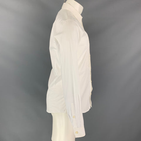 JUST CAVALLI Size S White Beaded Cotton Button Up Long Sleeve Shirt