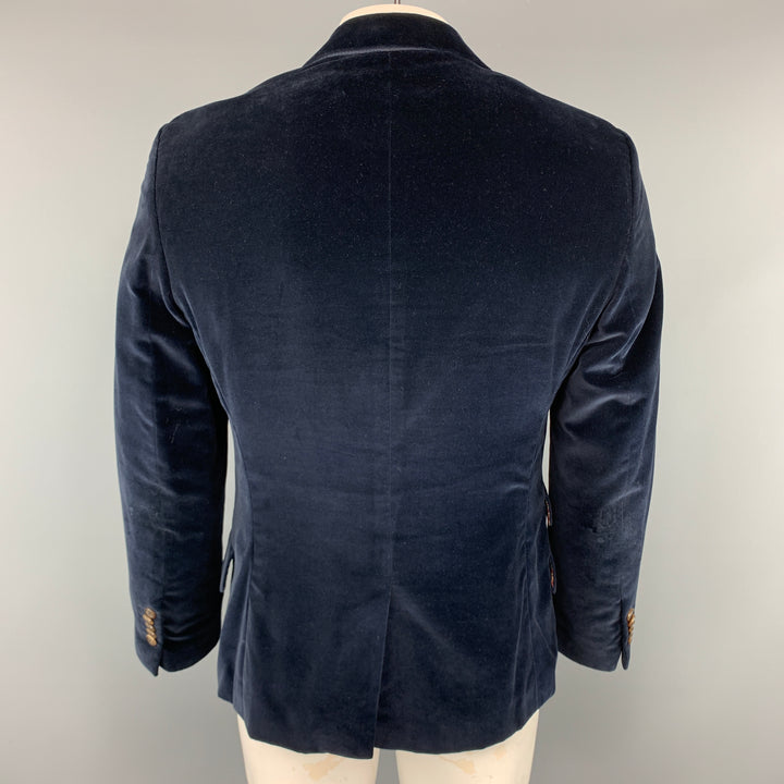 PAUL SMITH The Westbourne Taille 42 Manteau de sport à revers cranté en velours bleu marine