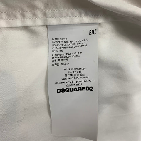 DSQUARED2 Size XS White & Black Cotton Button Up Long Sleeve Shirt