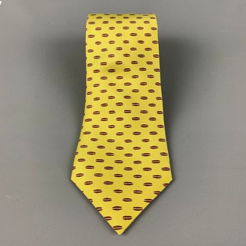 HERMES Chartreuse "Coffee Bean"  Silk Tie
