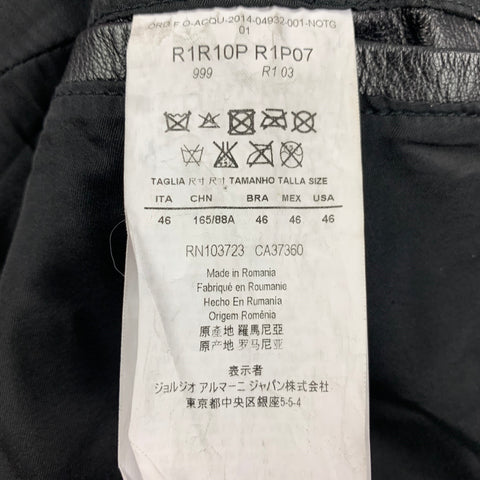 EMPORIO ARMANI Size 36 Black Leather Biker Jacket