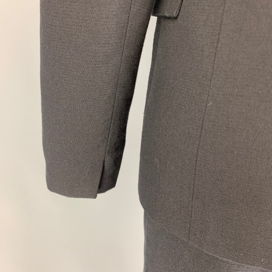 TIM COPPENS Size 36 Black Cotton Blend Hidden Buttons Suit