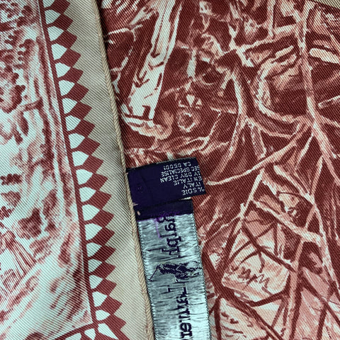 Vintage RALPH LAUREN Collection Pink & White Equestrian Silk Scarf