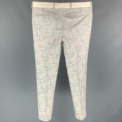 VIKTOR & ROLF Size 32 Grey & White Heather Acetate Blend Tuxedo Dress Pants