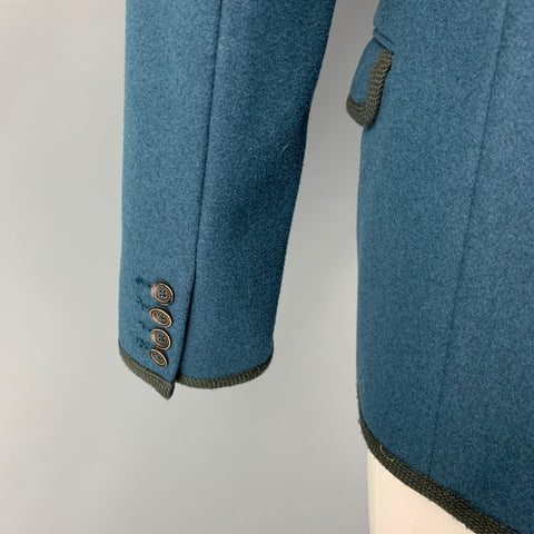 MARC by MARC JACOBS Size M Teal Charcoal Heather Wool Blend Sport Coat