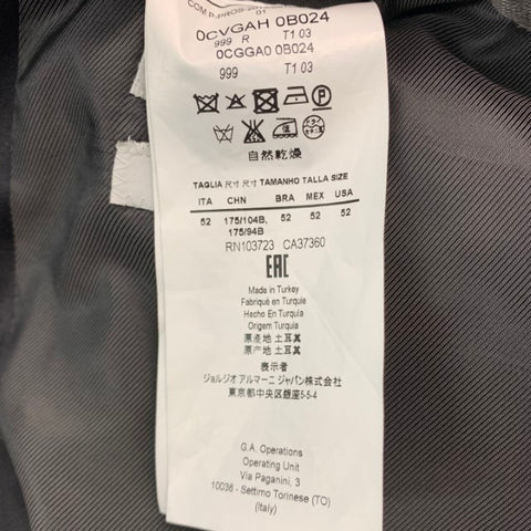 ARMANI COLLEZIONI Size 42 Black Wool Notch Lapel Sport Coat
