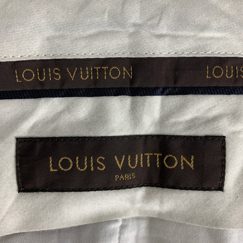 LOUIS VUITTON Size 32 Blue White Plaid Cotton Polyester Zip Fly Shorts