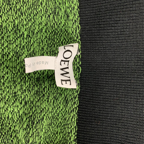 LOEWE Size XL Black Green Monogram Cotton Polo Pullover