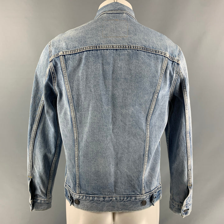 LEVI STRAUSS Size M Light Blue Distressed Cotton Denim Jacket