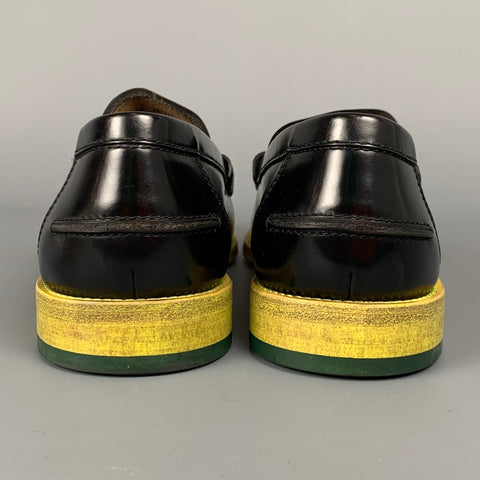 PS by PAUL SMITH Size 9 Black & Green Leather Slip On Loafers