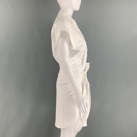 VERONICA BEARD Size 2 White Cotton Elastane Shirt dress Dress