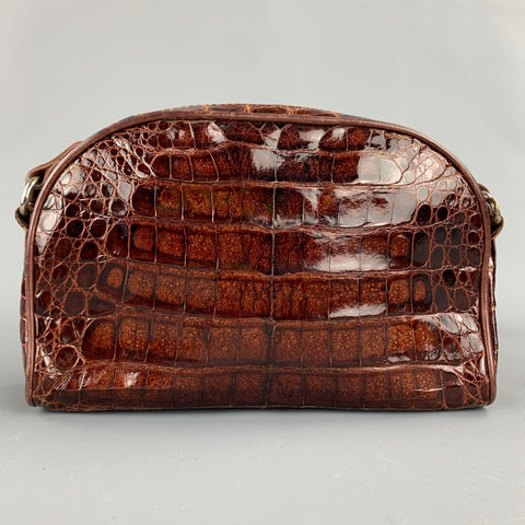 MAXIMA for HENRI BENDEL Brown Alligator Shoulder Bag Handbag