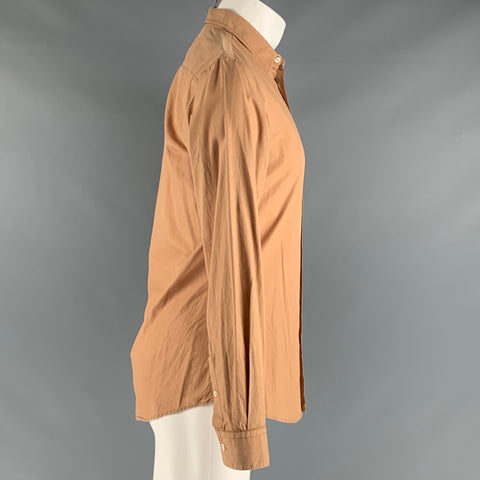 MAISON MARTIN MARGIELA Size S Orange Cotton Slim Fit Long Sleeve Shirt