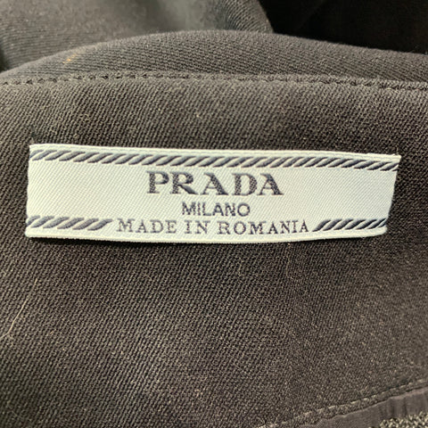 PRADA Pantalon habillé à jambe étroite en mélange de nylon bleu marine taille 2