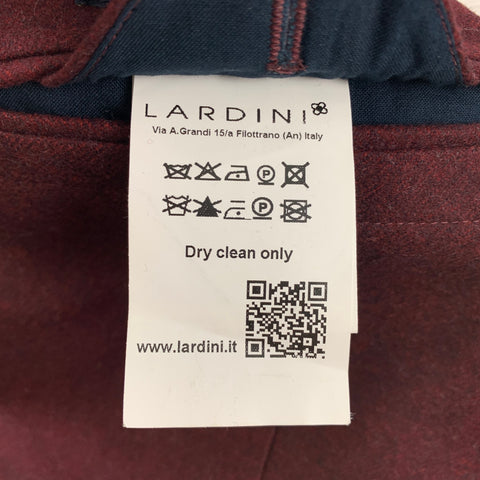 LARDINI Size 36 Burgundy Melange Wool Single Breasted Sport Coat