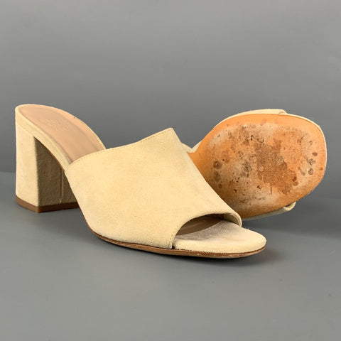 MARYAM NASSIR ZADER Talla 7 Sandalias peep toe de ante beige