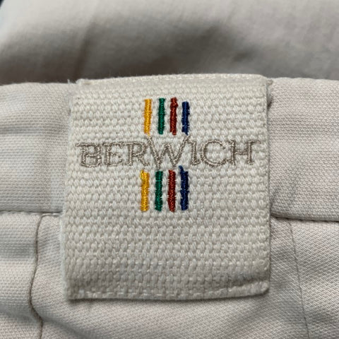 BERWICH Size 28 Cream Cotton Elastane Flat Front Casual Pants