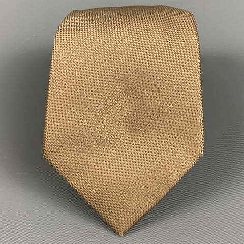 HELMUT LANG Cream Taupe Textured Silk Tie