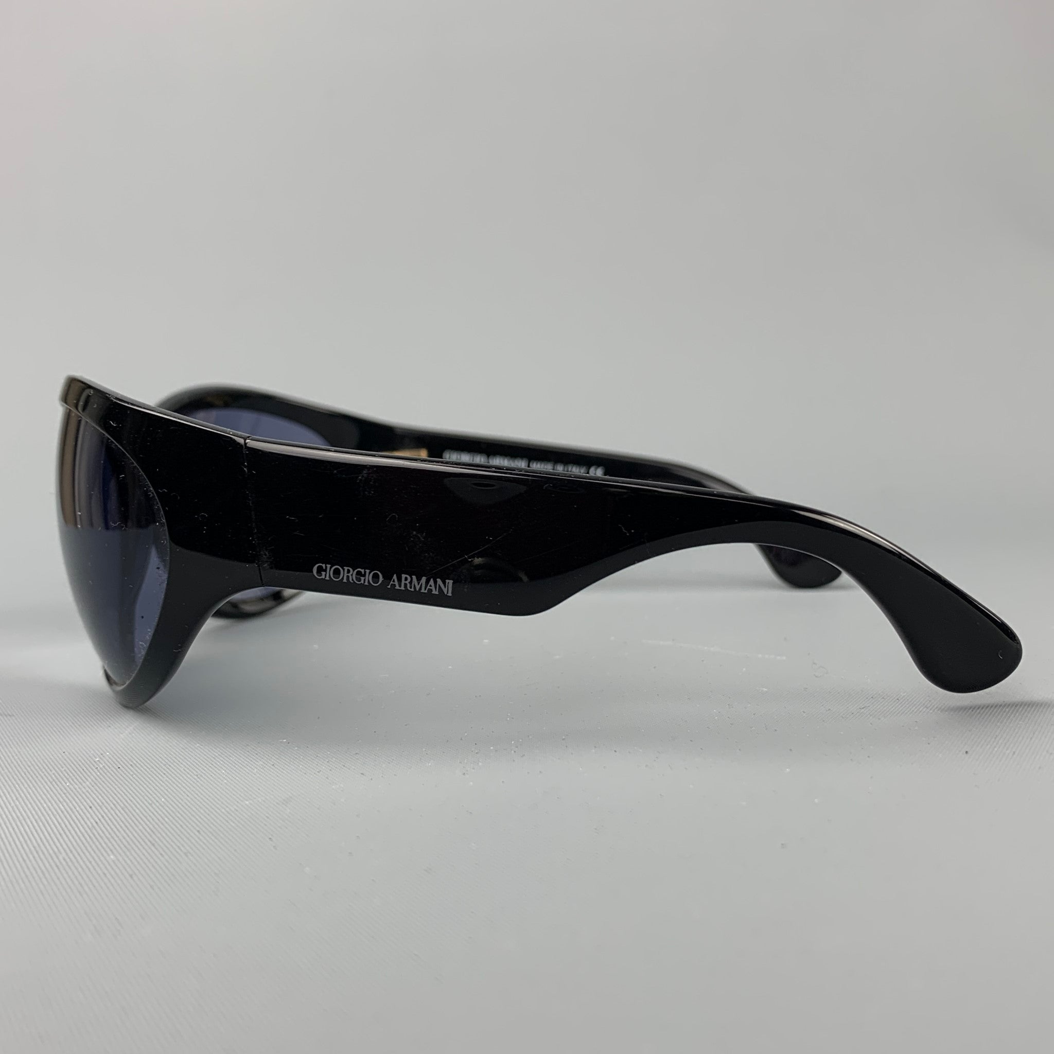 GIORGIO ARMANI Black Acetate Oval Sunglasses – Sui Generis
