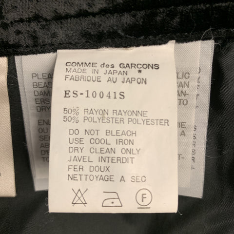 COMME des GARCONS Taille S Jupe Noir Polyester / Rayonne Ourlet Asymétrique Perles Noires
