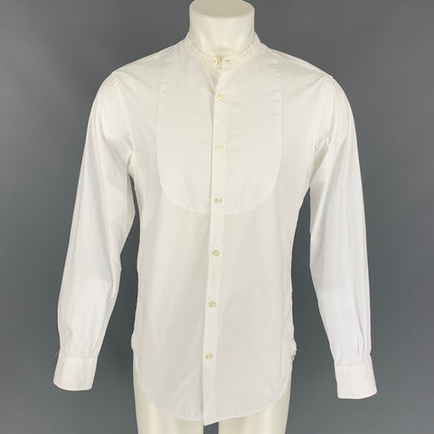 OFFICINE GENERALE x BARNEY'S NEW YORK Size M White Cotton Nehru Collar Long Sleeve Shirt