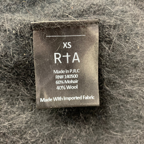 RtA Vestido De Cóctel Largo De Mohair / Lana Negro Talla XS
