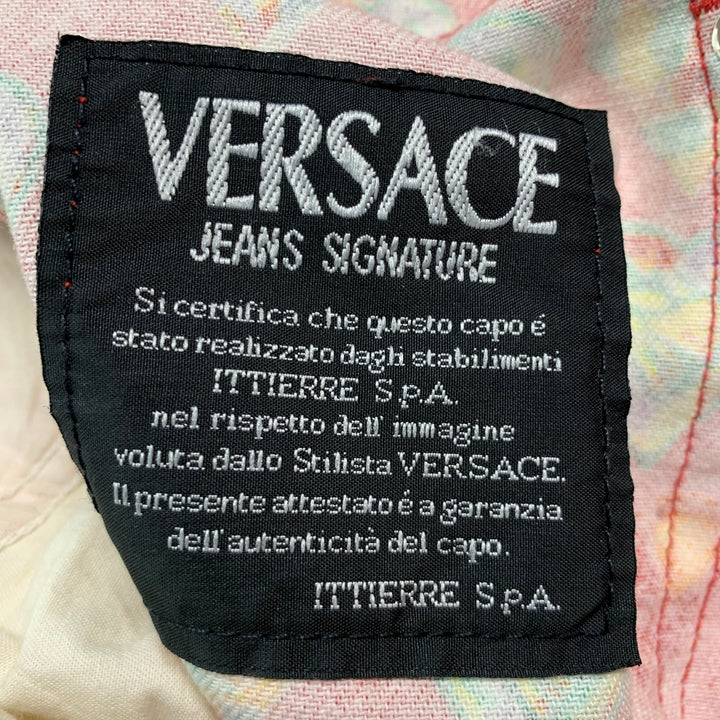 VERSACE JEANS COUTURE Talla 32 Rojo Verde Amarillo Algodón Jean Corte Pantalones Casuales