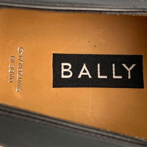 BALLY Size 9 Black Leather Lace Up Shoes