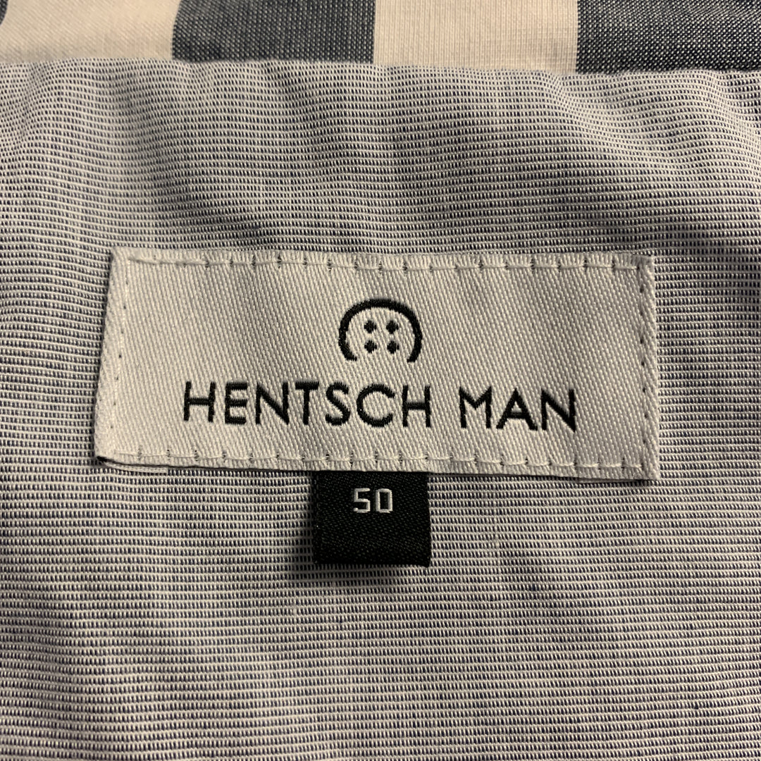 HENTSCH MAN Pecho 40 Abrigo deportivo con doble botonadura en mezcla de algodón con rayas verticales azules y blancas
