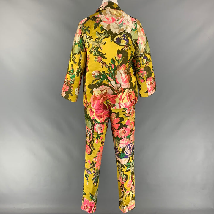 DRIES VAN NOTEN x CHRISTIAN LACROIX SS 20 Size 4 Multi-Color Floral Jacquard Polyester Blend Pants Suit
