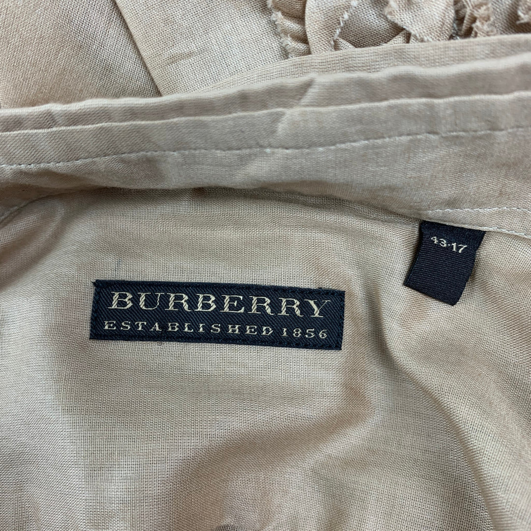 BURBERRY PRORSUM Size L Tan Ruffled Button Down Long Sleeve Shirt