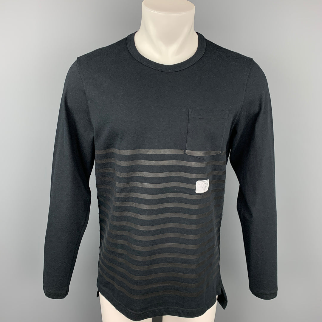 NICK WOOSTER x PAUL & SHARK Size M Black Stripe Cotton Crew-Neck Pullover