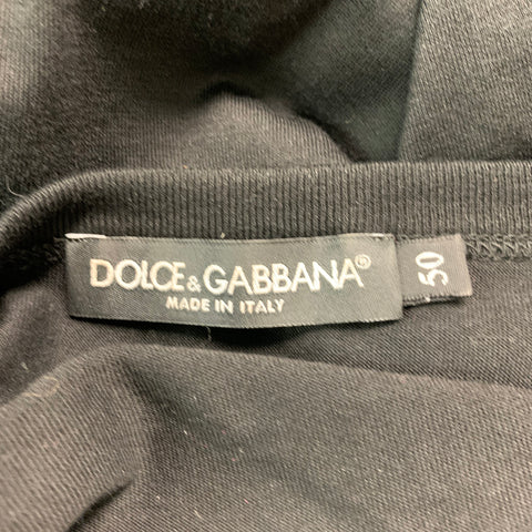 DOLCE & GABBANA Size M Black Cotton Crew-Neck T-shirt