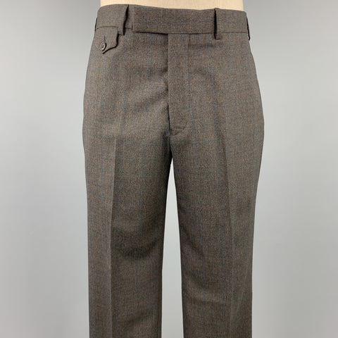 TED BAKER Size 40 Short Charcoal Glenplaid Wool Blend Notch Lapel Suit