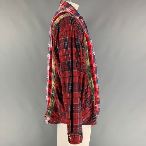 REBUILD by NEEDLES Size XL Multi-Color Plaid Cotton Oversized Long Sleeve Shirt