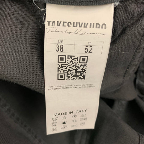 TAKESHY KUROSAWA Size 38 Black Cotton Slim Button Fly Jeans