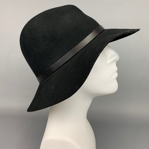 RAG &amp; BONE Chapeau Fedora en Feutre de Laine Noir Taille L