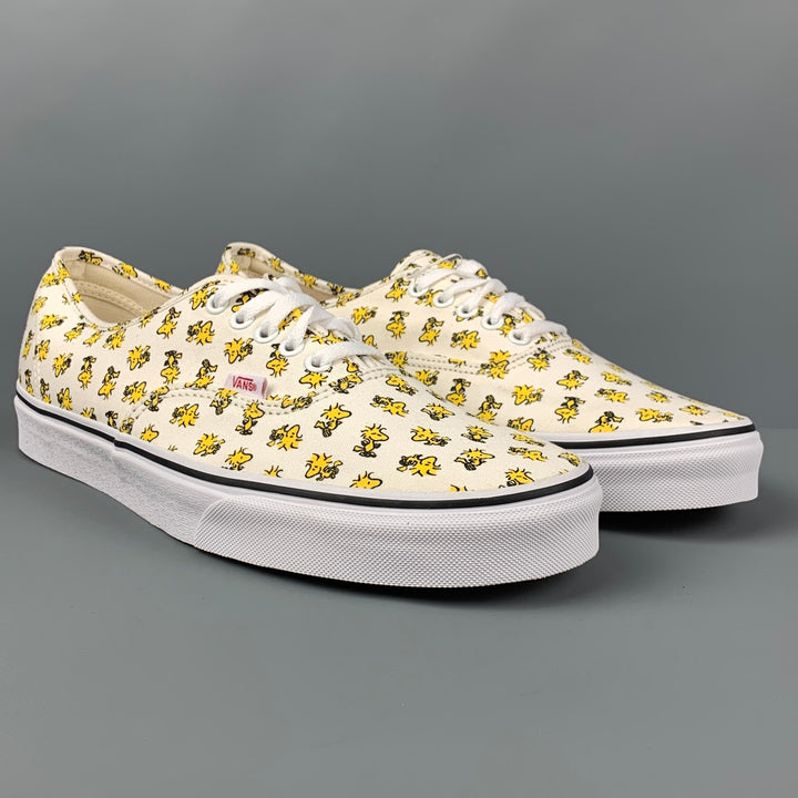 VANS x Peanuts Woodstock Size 12 Cream Yellow Print Canvas Sneakers