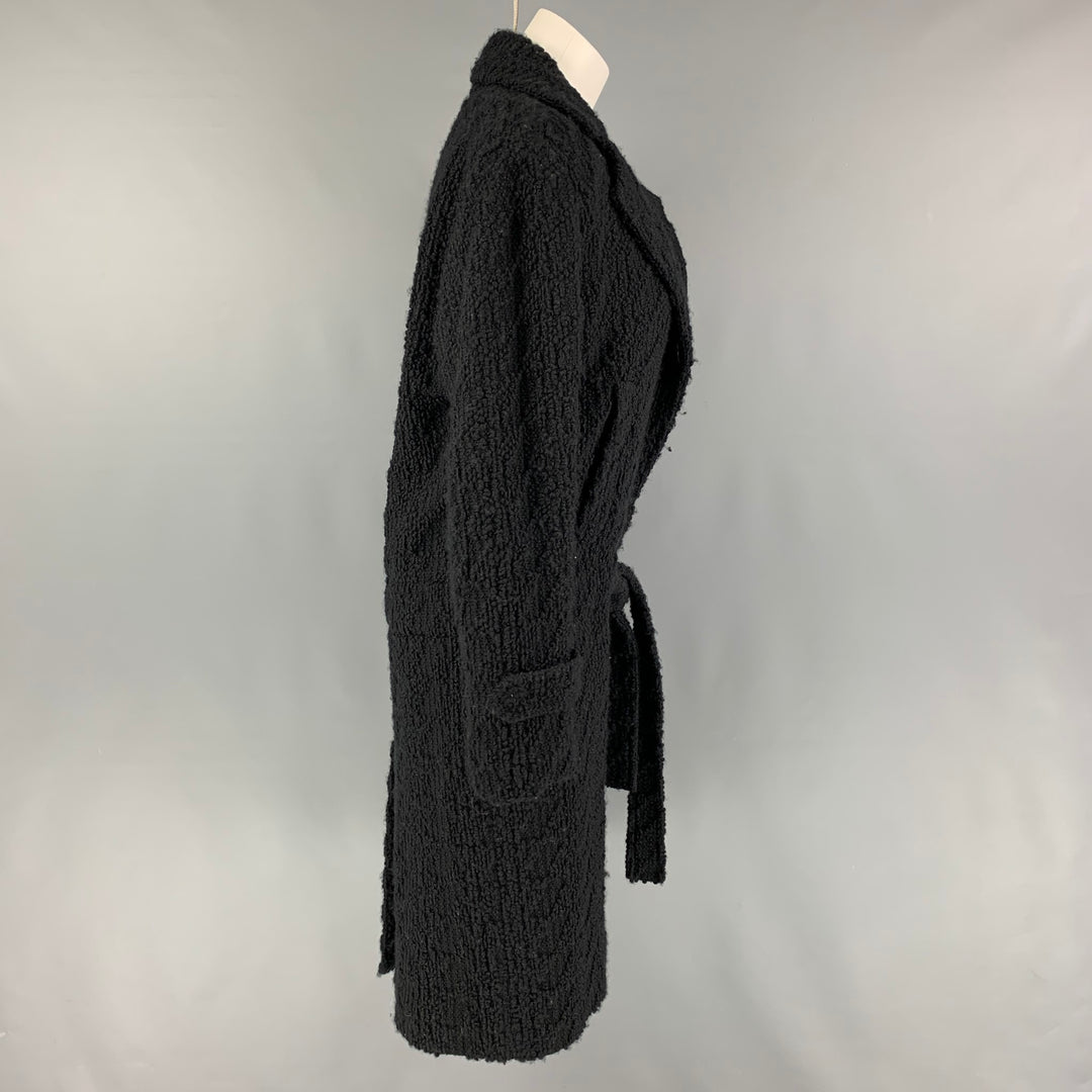 CoSTUME NATIONAL Size 2 Black Wool Polyamide Textured Notch Lapel Coat