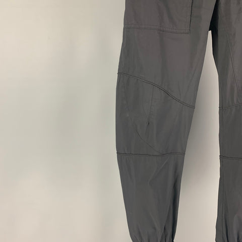 BOTTEGA VENETA Pre-Fall 2019 Size 32 Black Cotton Polyester Zip Pockets Casual Pants