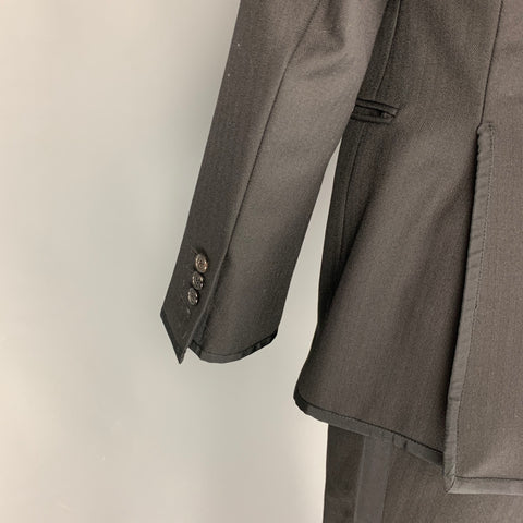 THOM BROWNE for NEIMAN MARCUS Size S Black on Black Herringbone Tuxedo Suit