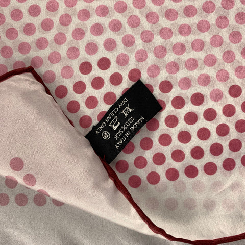TOM FORD White Red Polka Dot Silk Pocket Square