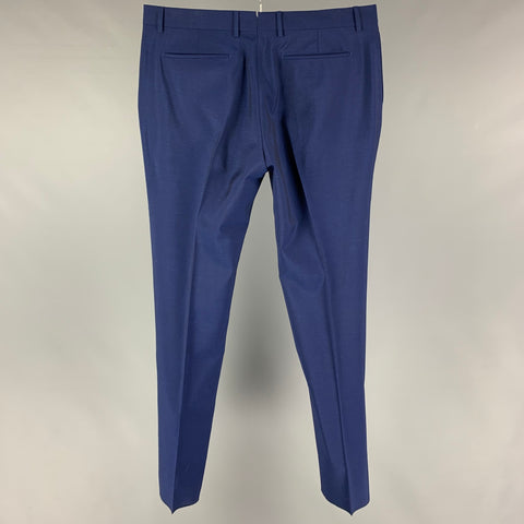 PAUL SMITH Size 34 Blue Wool Mohair Flat Front Dress Pants