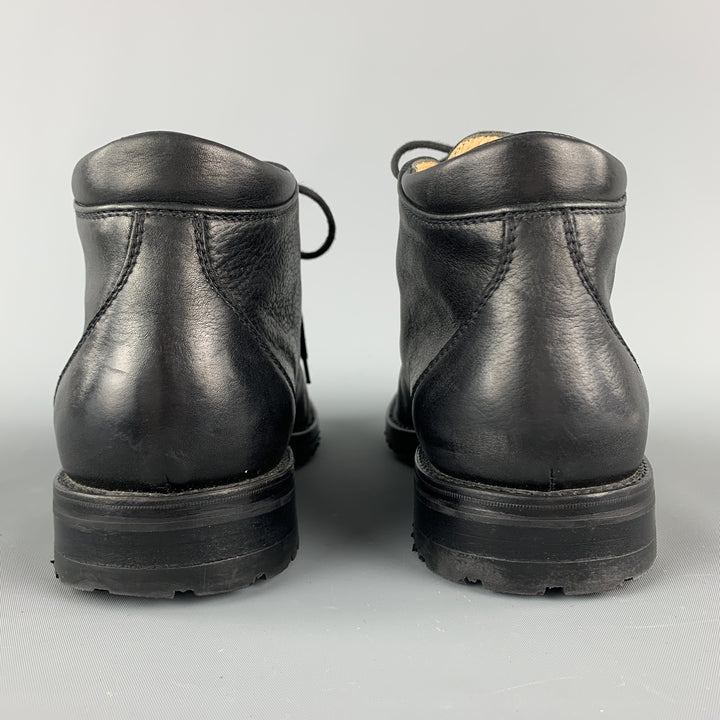 GRAVATI by ARTHUR BEREN Size 8.5 Black Leather Lace Up Rubber Sole Ankle Boots