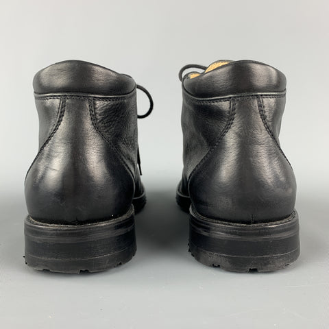 GRAVATI by ARTHUR BEREN Size 8.5 Black Leather Lace Up Rubber Sole Ankle Boots