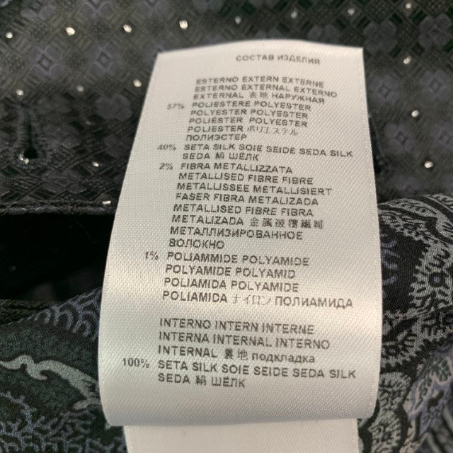 ETRO Size 46 Black Grey Jacquard Polyester Blend Vest