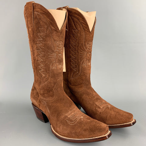 HERITAGE BOOT Size 10 Brown Suede Cowboy Boots