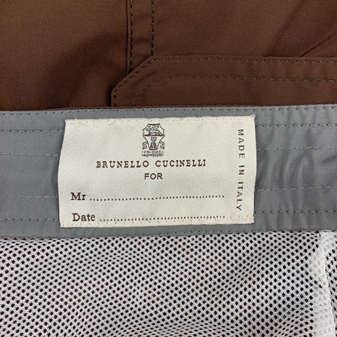 BRUNELLO CUCINELLI Talla 34 Bañador tipo cargo de poliéster marrón Cargo